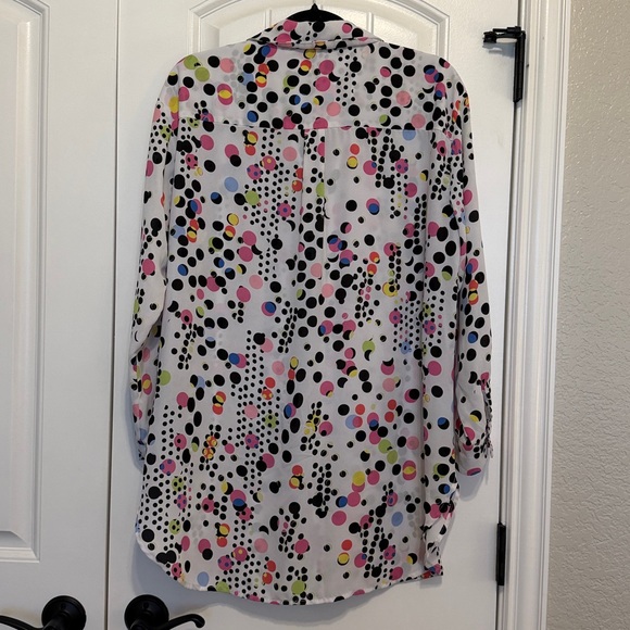 Slim Factor by Investments Polka Dot Button-Up Blouse | Size M | Like New - Picture 5 of 11